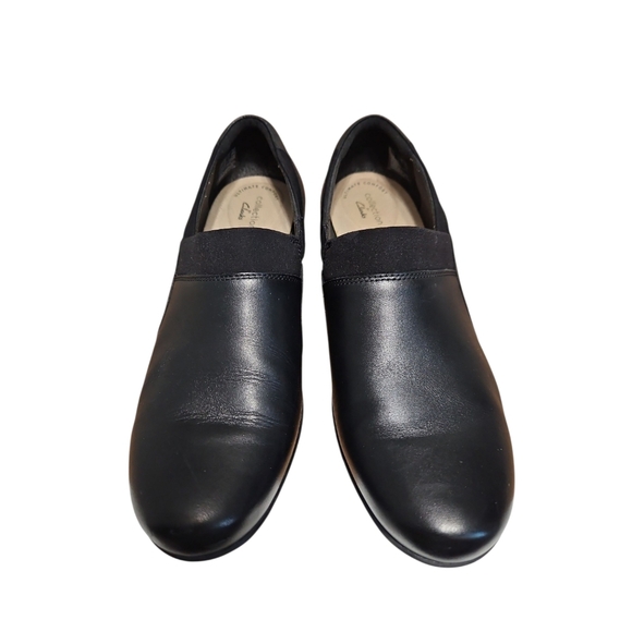 Clarks Black Leather Heels Women's 10 - Picture 4 of 7